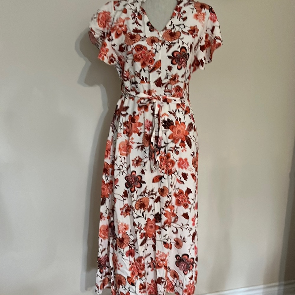 Summer viscose dress US Small floral pattern